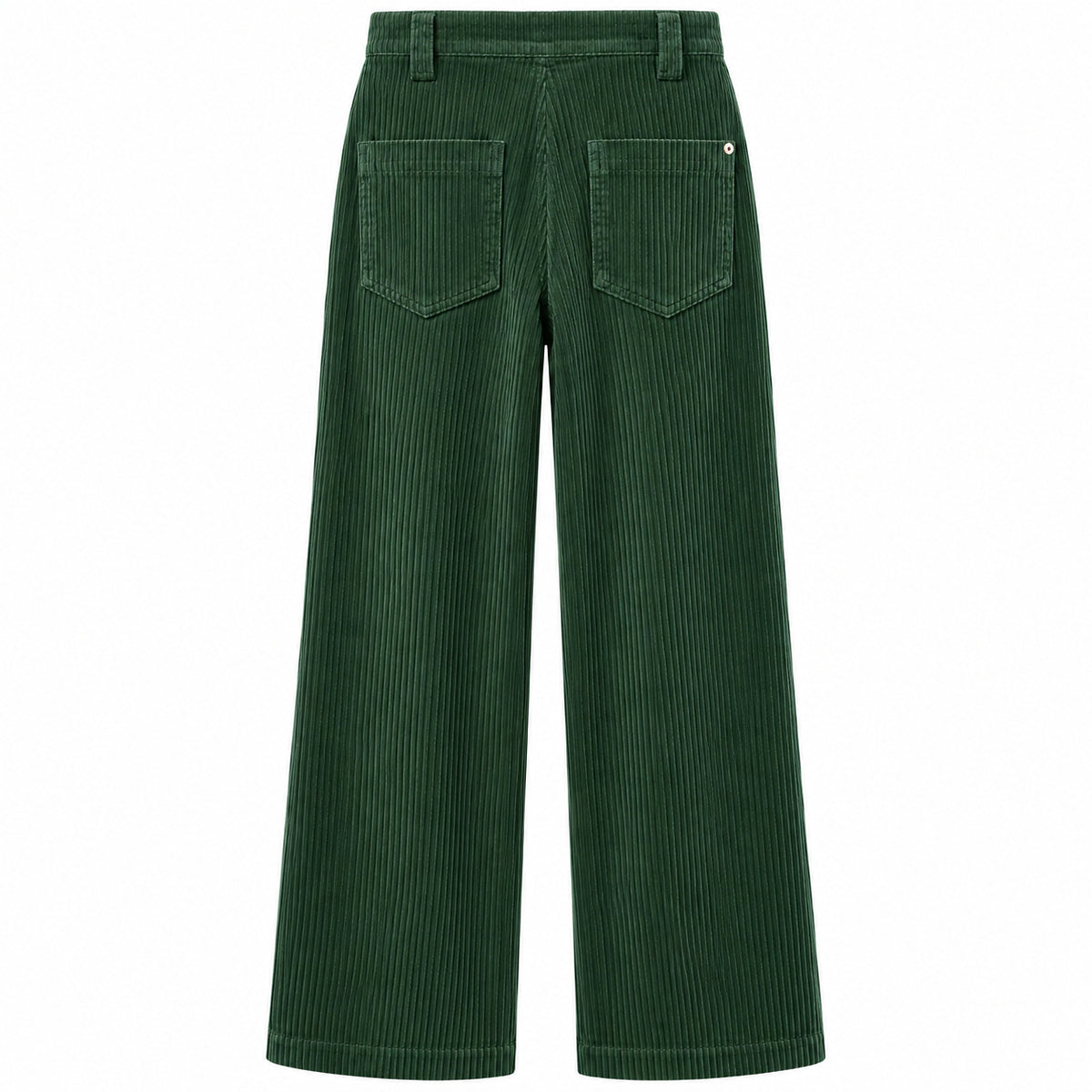 east drive Woman Trousers Velvet Wide-Leg Green