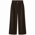east drive Woman Trousers Velvet Wide-Leg Brown