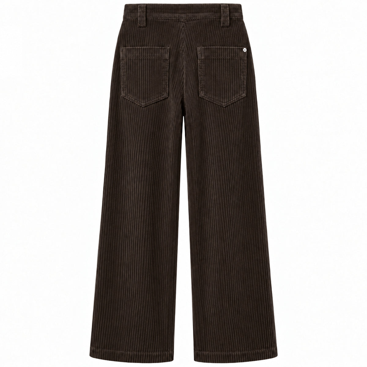 east drive Woman Trousers Velvet Wide-Leg Brown