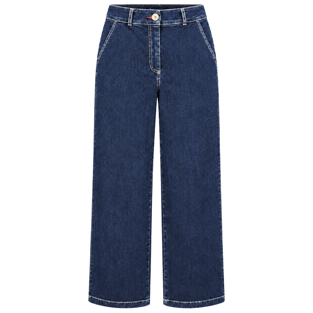 east drive Woman Jeans Wide-Leg Blue