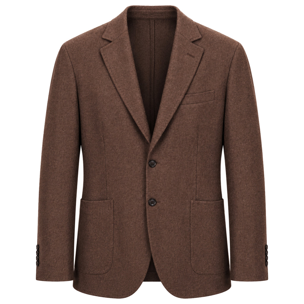 Loro Piana Fabric Man Jacket Wool Sfoderata Brown