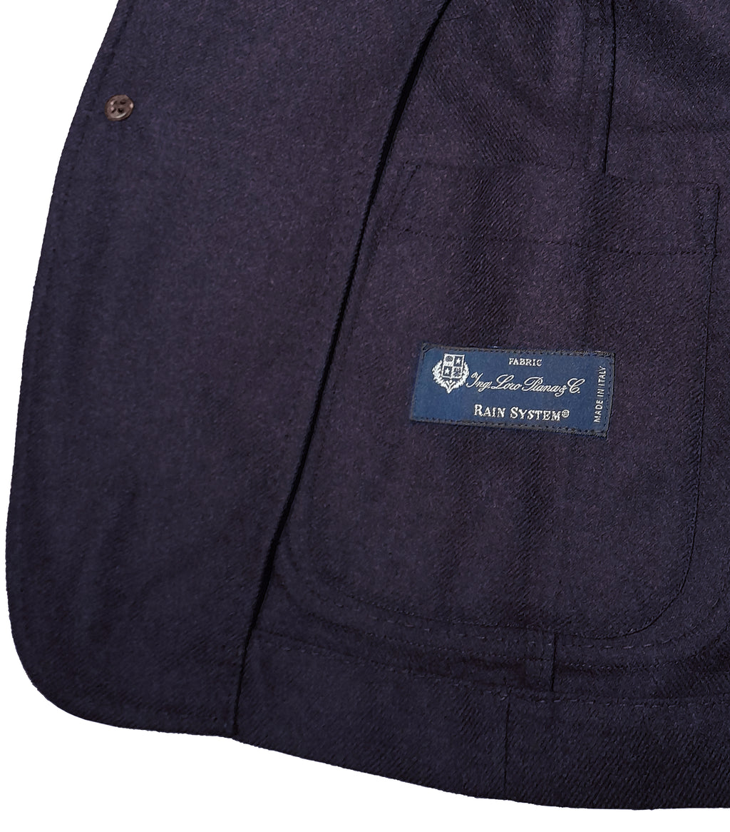 Loro Piana Fabric Man Jacket Wool Sfoderata Blue