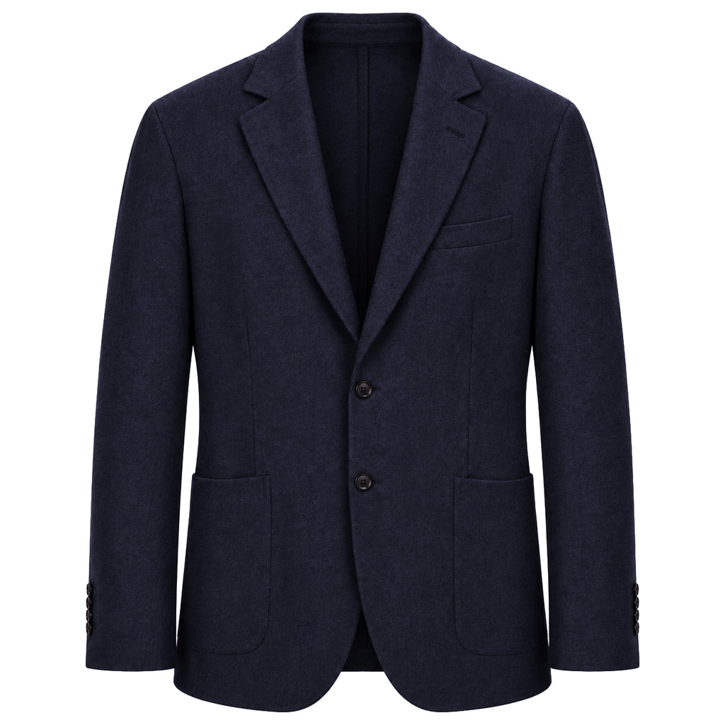 Loro Piana Fabric Man Jacket Wool Sfoderata Blue