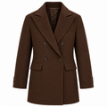 Loro Piana Fabric Woman Coat Short Double-Breasted Brown