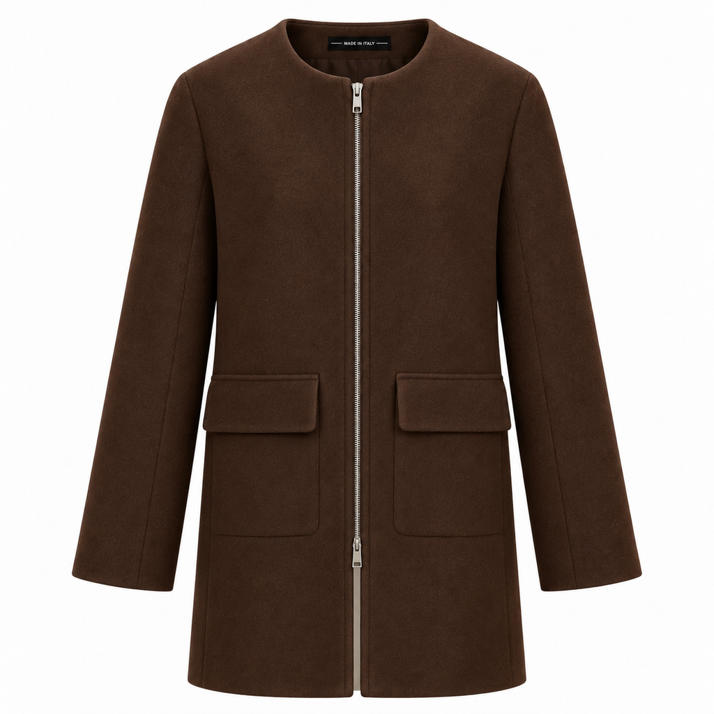 Loro Piana Fabric Woman Jacket Long Wool Brown
