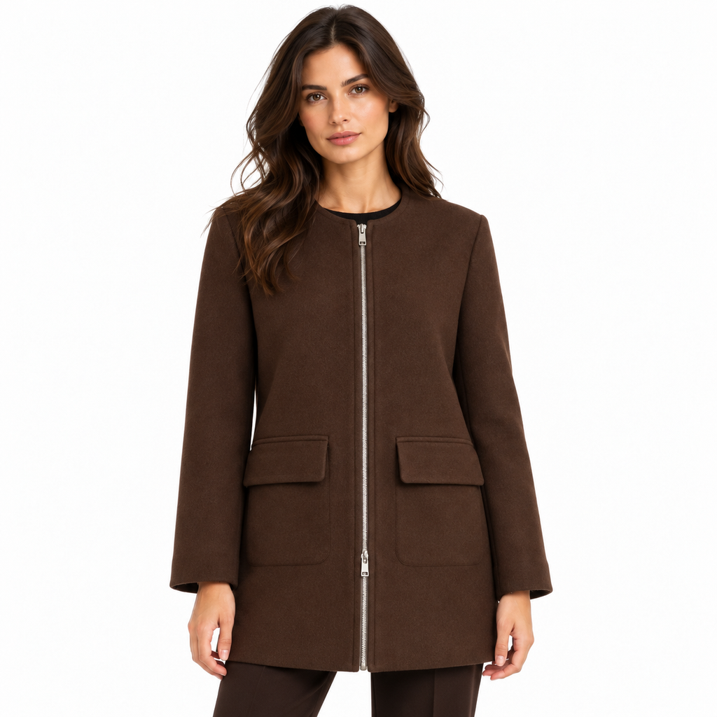 Loro Piana Fabric Woman Jacket Long Wool Brown
