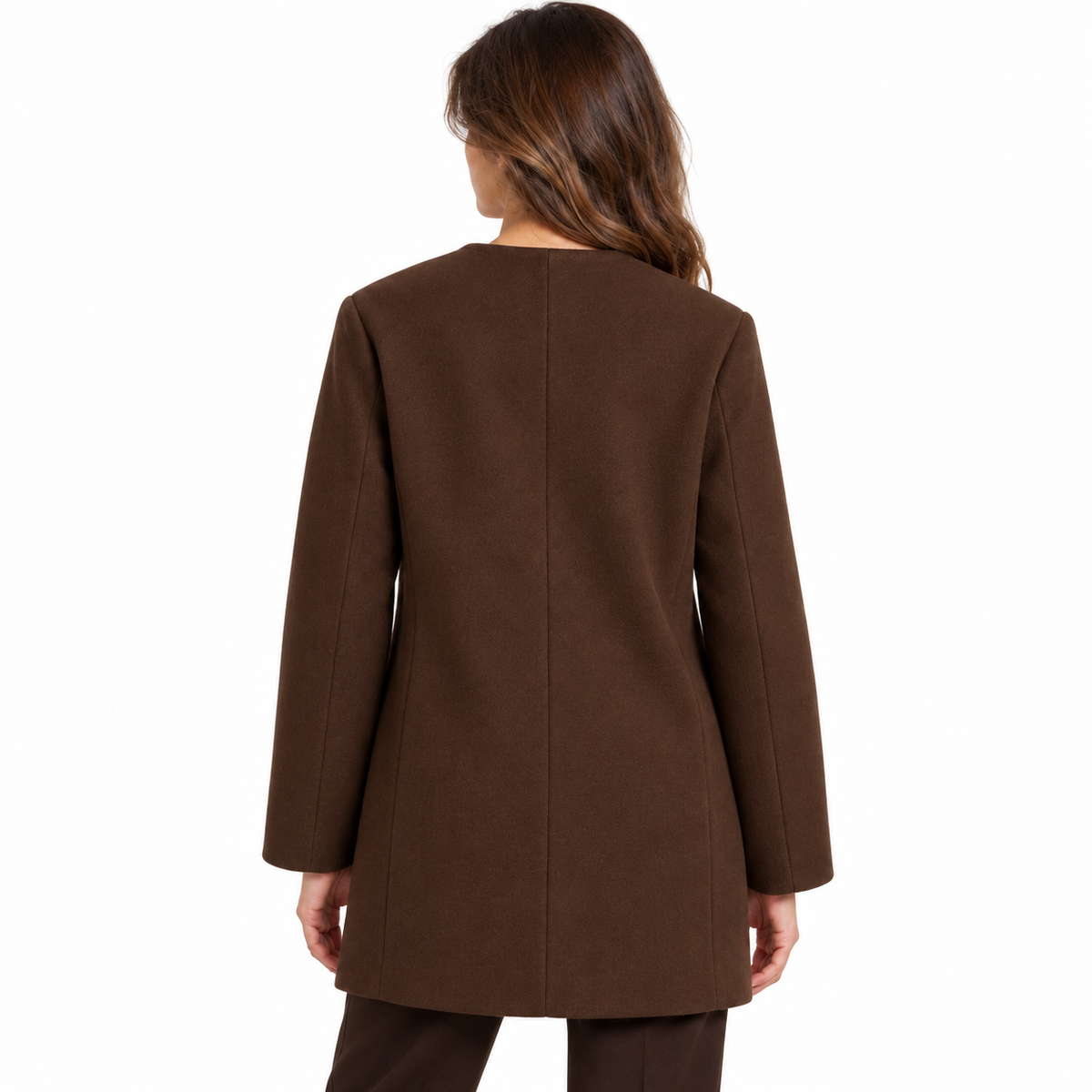 Loro Piana Fabric Woman Jacket Long Wool Brown