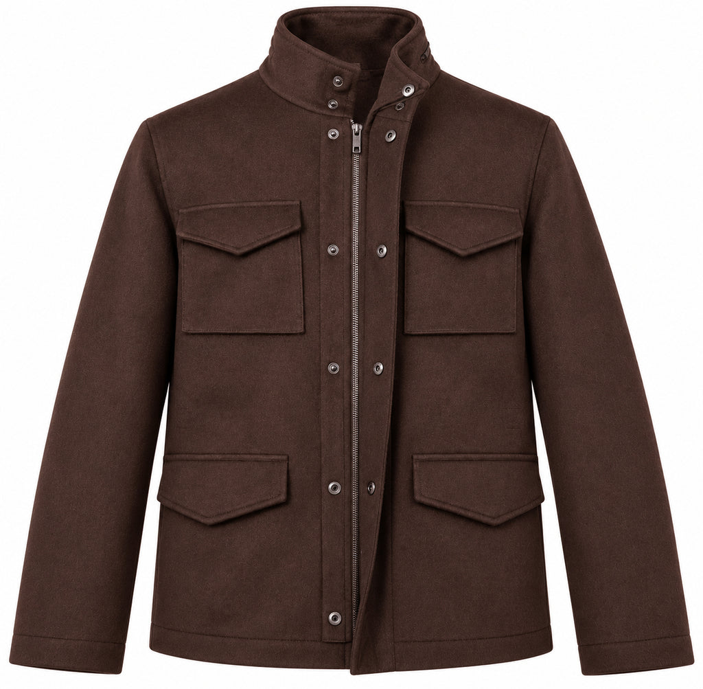 Loro Piana Fabric Man Coat Wool Cioccolato Brown