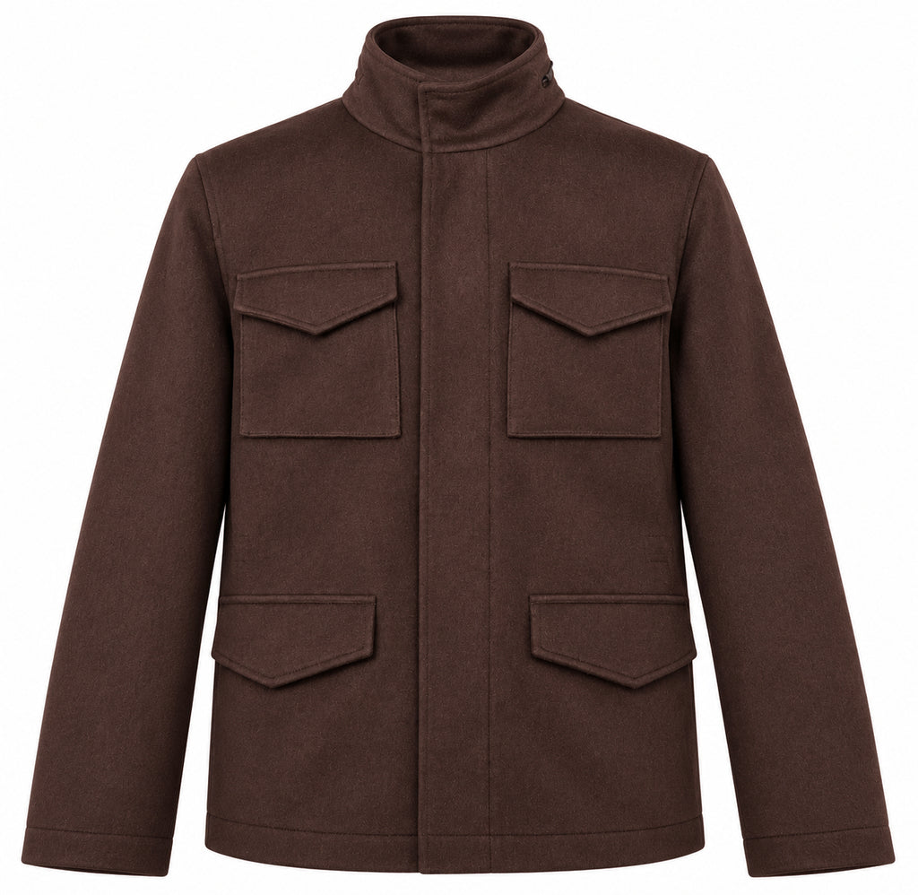 Loro Piana Fabric Man Coat Wool Cioccolato Brown