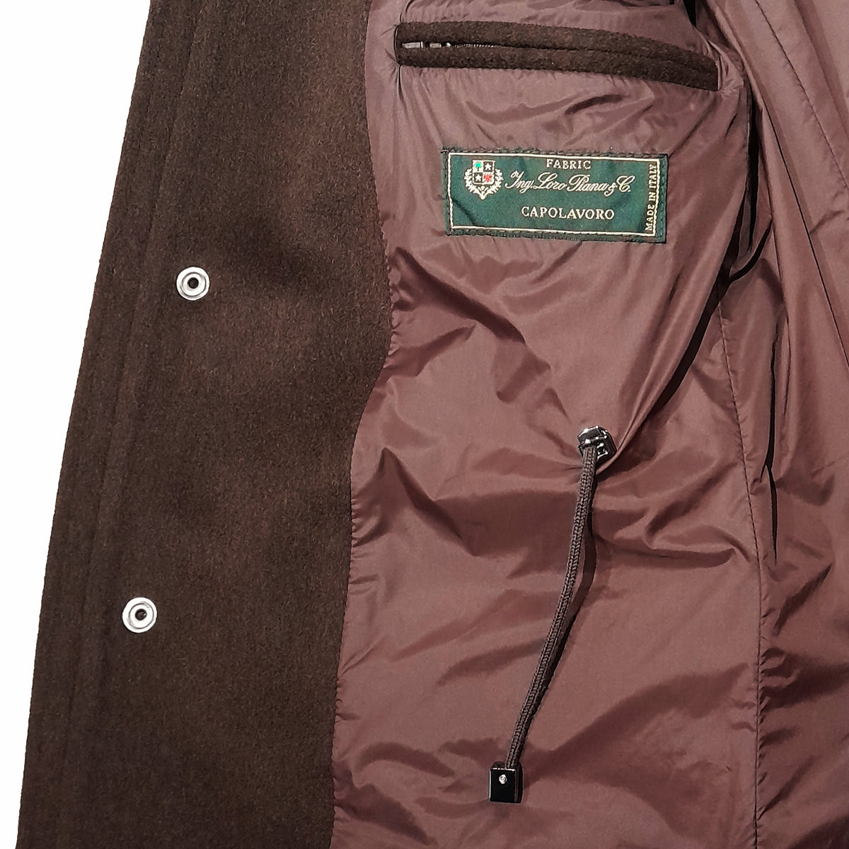 Loro Piana Fabric Man Coat Wool Cioccolato Brown