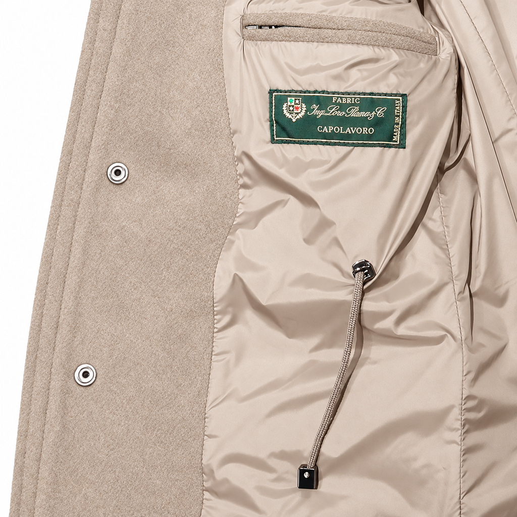 Loro Piana Fabric Man Coat Wool Beige