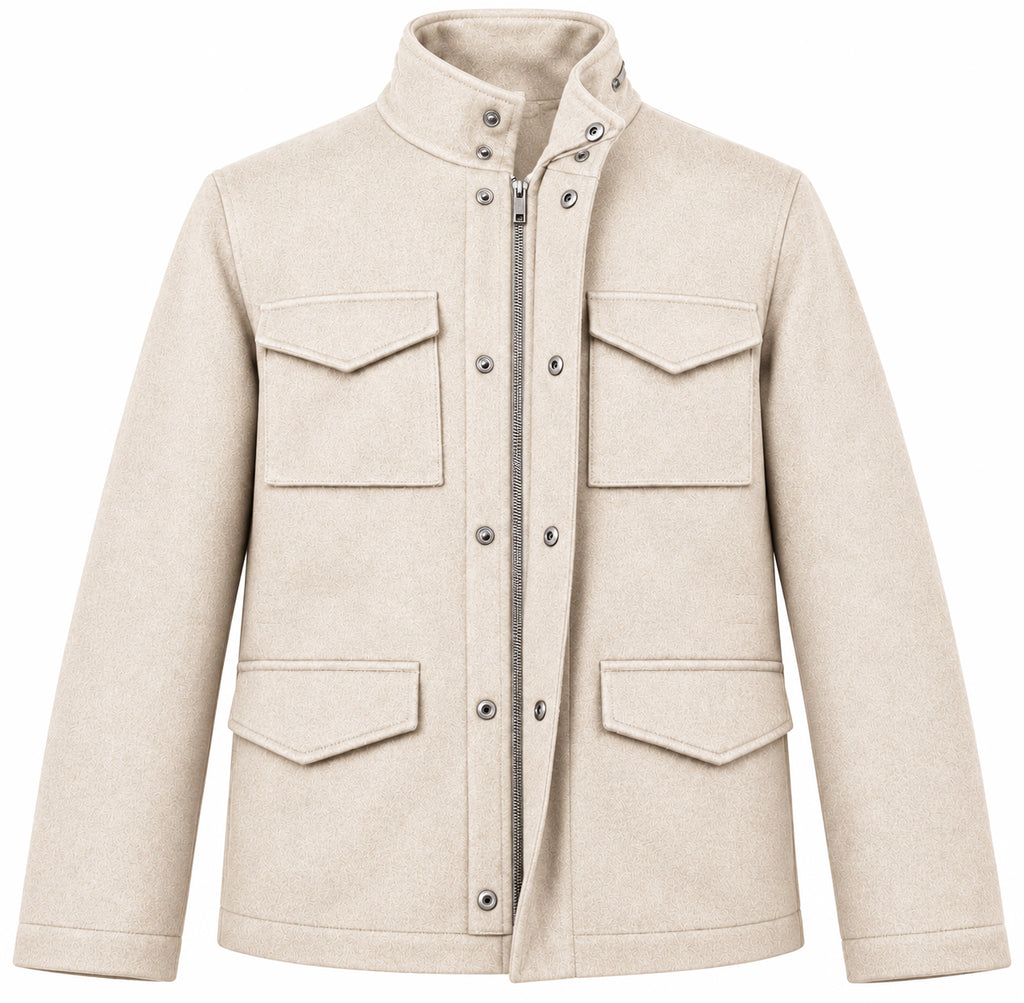 Loro Piana Fabric Man Coat Wool Beige