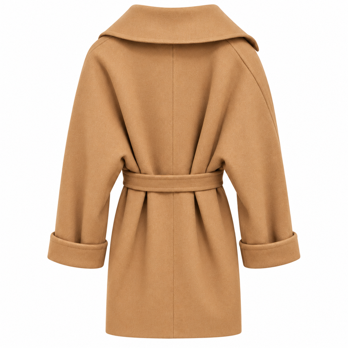 Loro Piana Fabric Woman Coat Double-Breasted Belt Beige