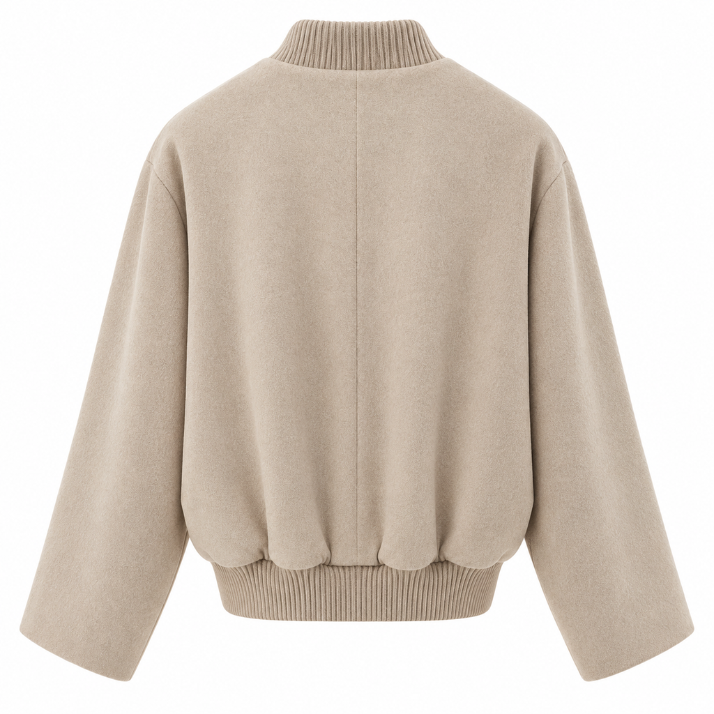 Loro Piana Fabric Woman Bomber Oversize Beige