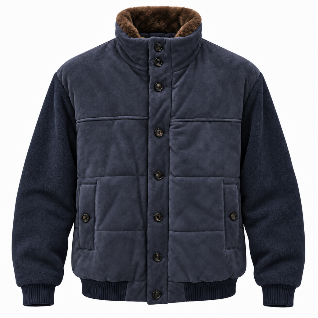 Loro Piana Fabric Man Jacket Camoscio Wool Blue