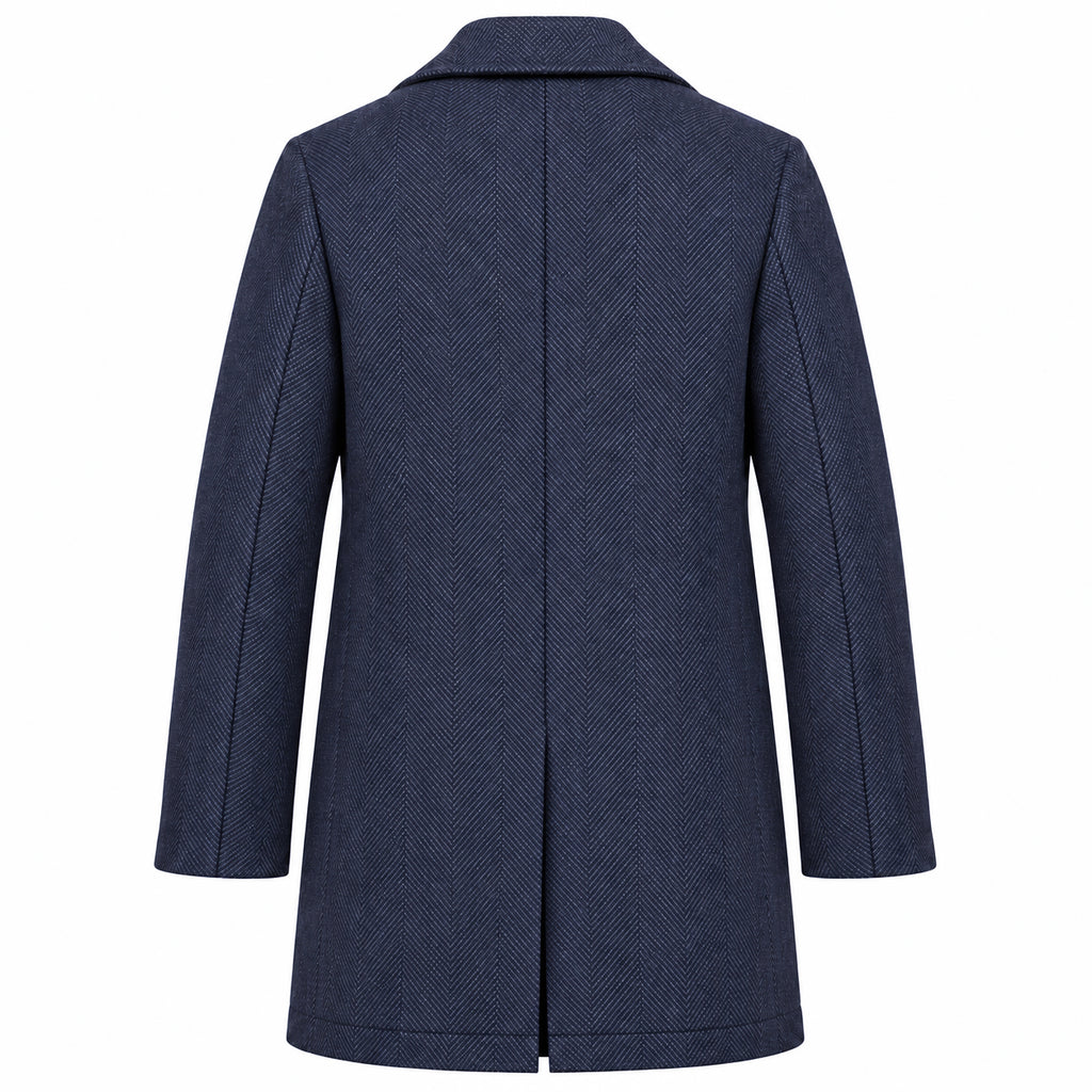 Loro Piana Fabric Man Peacoat Zelander Spigato Coats Blue