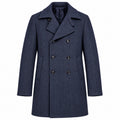 Loro Piana Fabric Man Peacoat Zelander Spigato Coats Blue