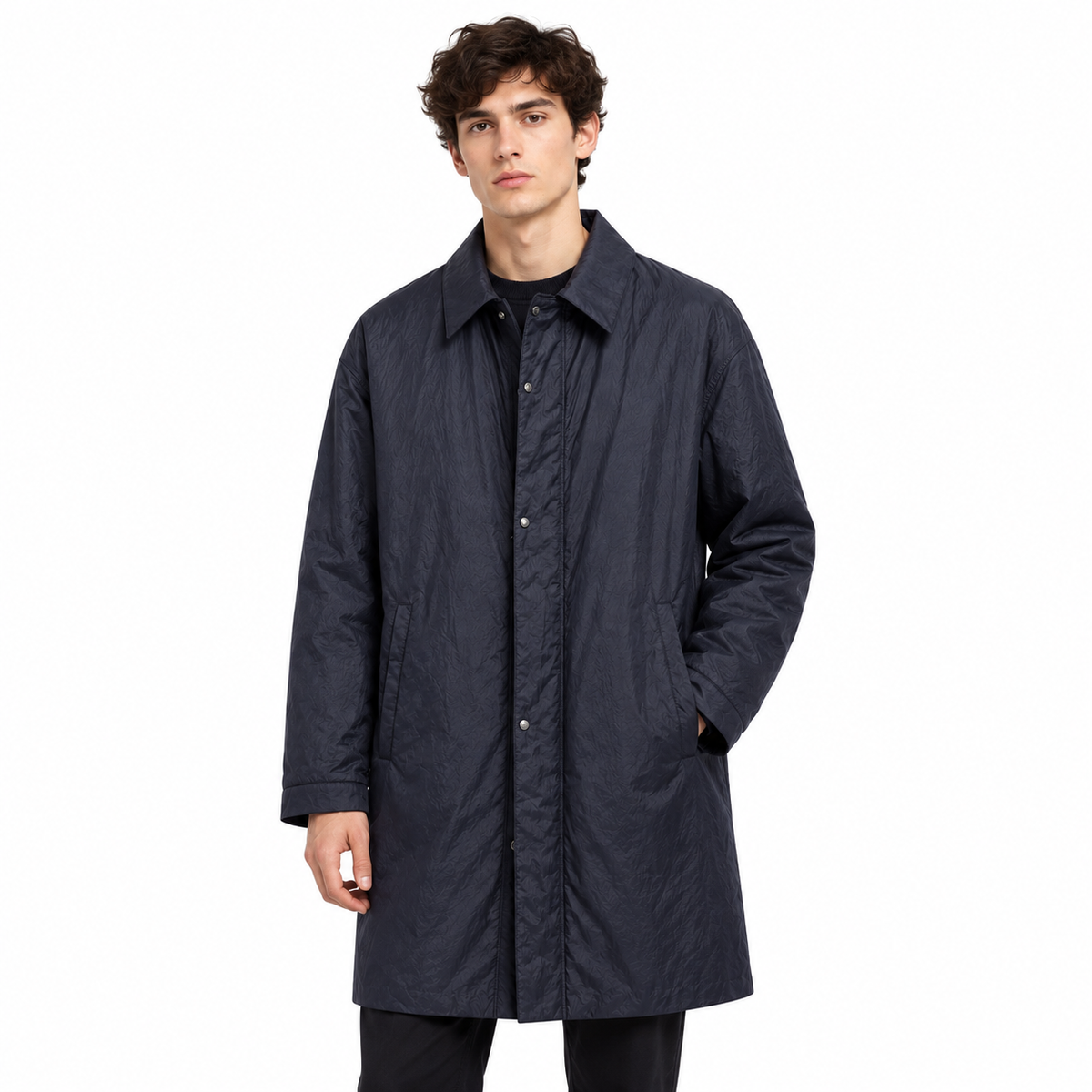 Herno Man Trench Coat Waterproof Blue