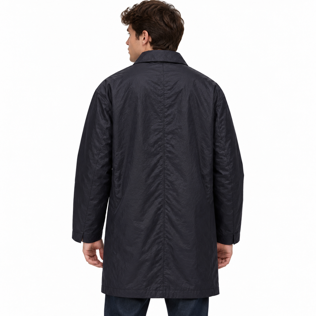 Herno Man Trench Coat Waterproof Blue