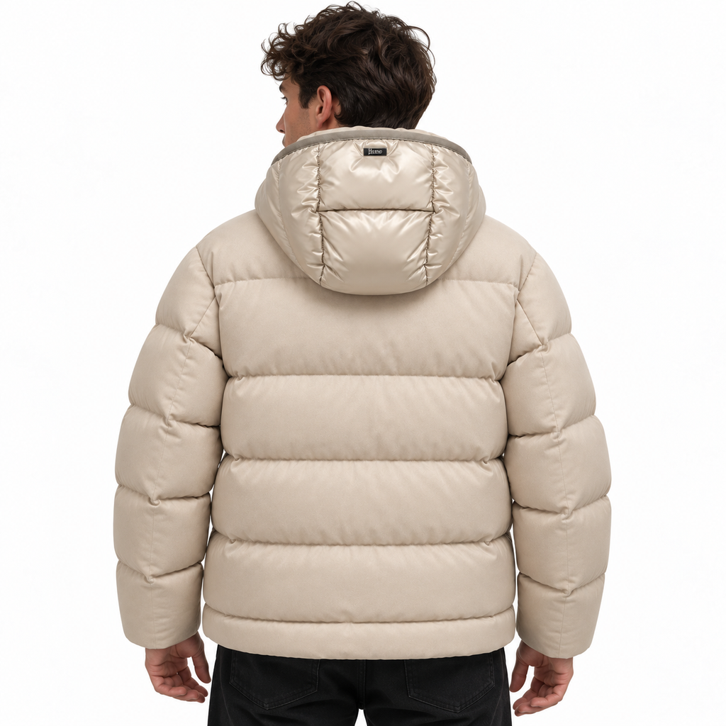 Herno Man Jacket Padded Silk Beige