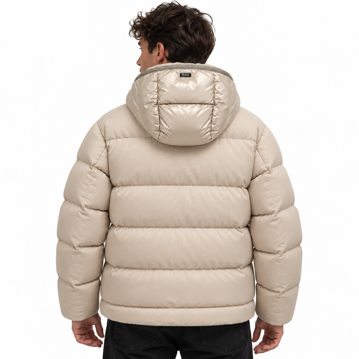 Herno Man Jacket Padded Silk Beige