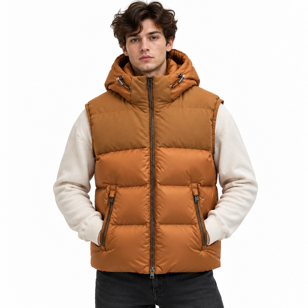 Herno Man Sleeveless Padded Jackets Brown