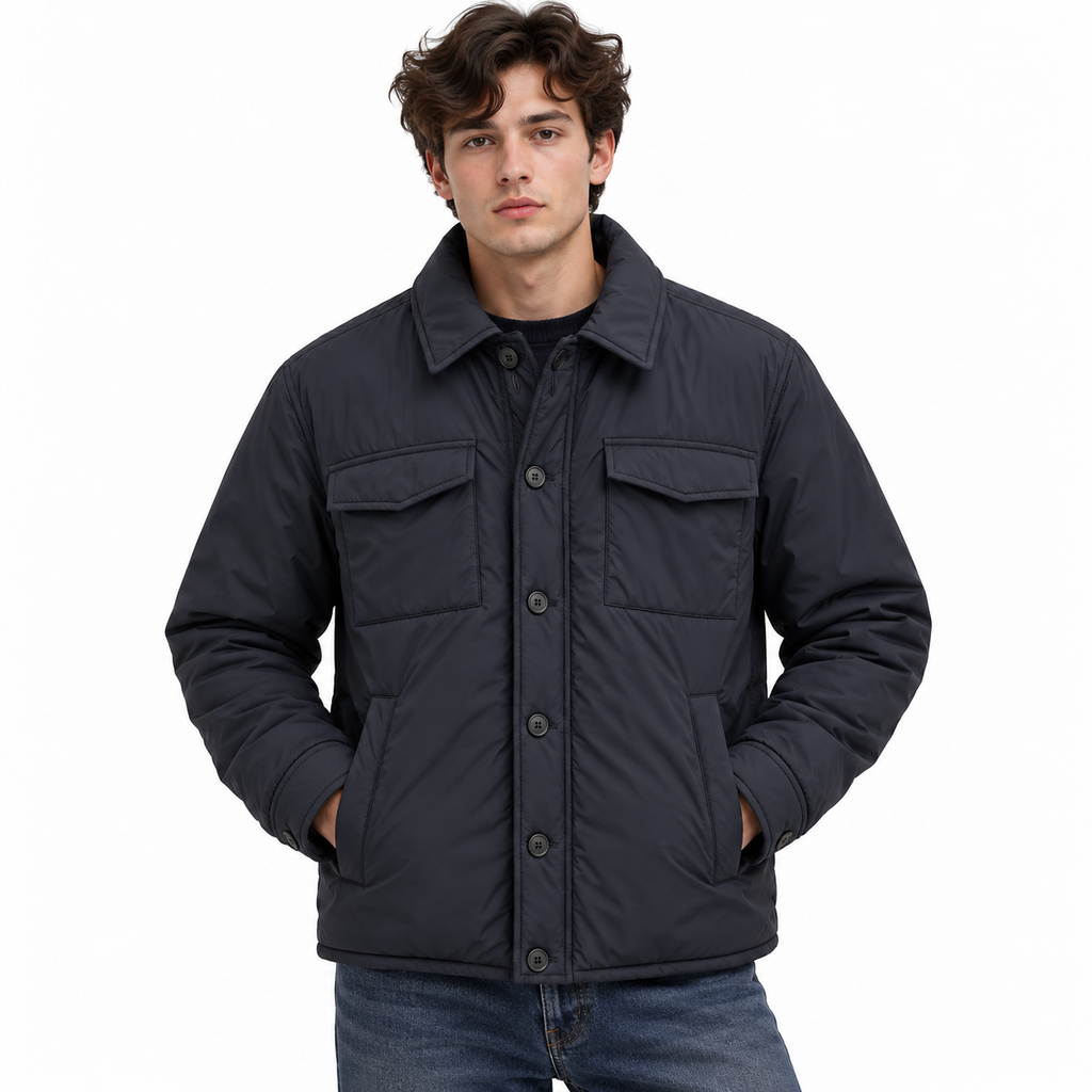 Herno Man Jacket Shirt Blue