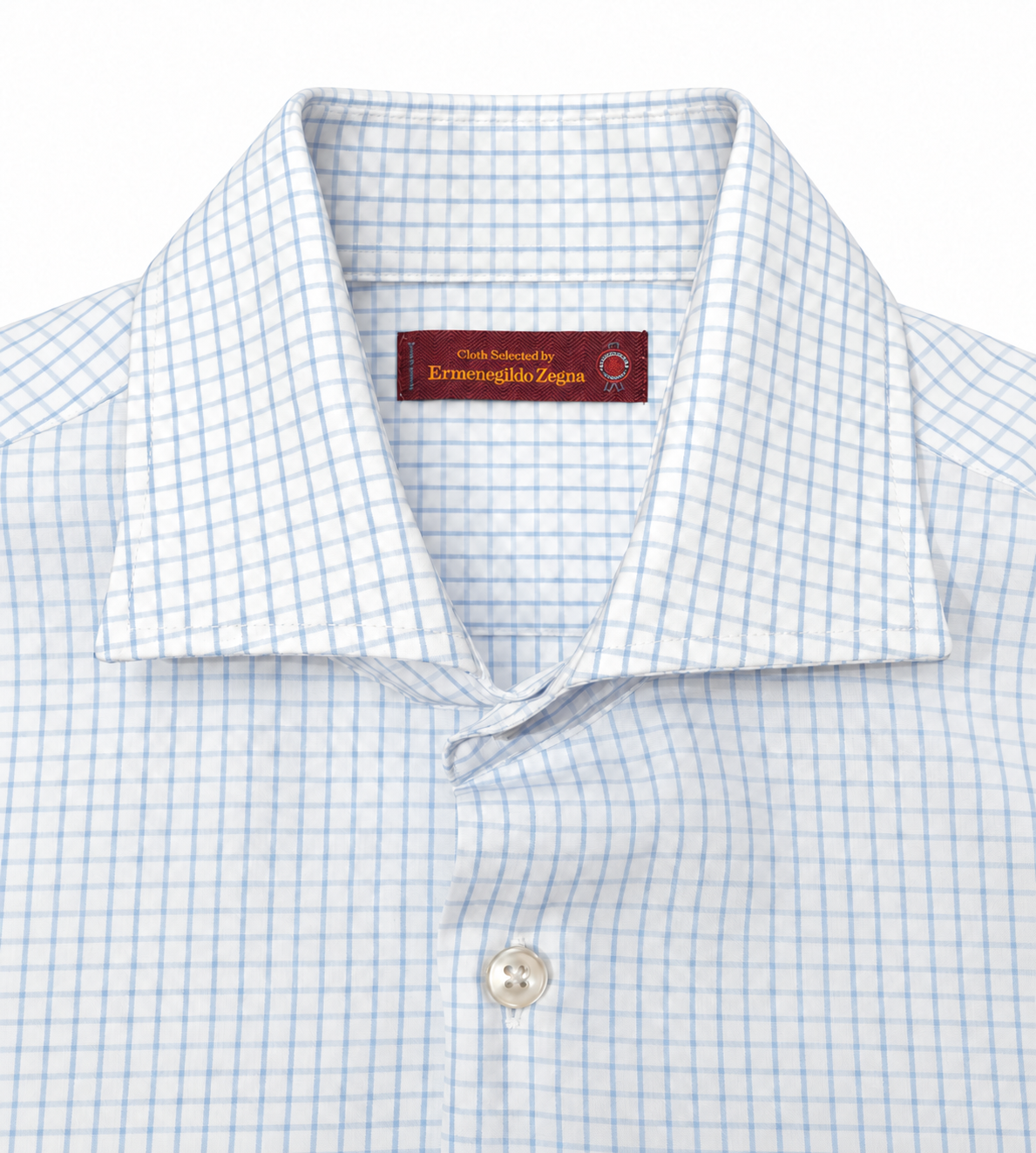 Ermenegildo Zegna Fabric Man Shirt Cotton Quadretti White