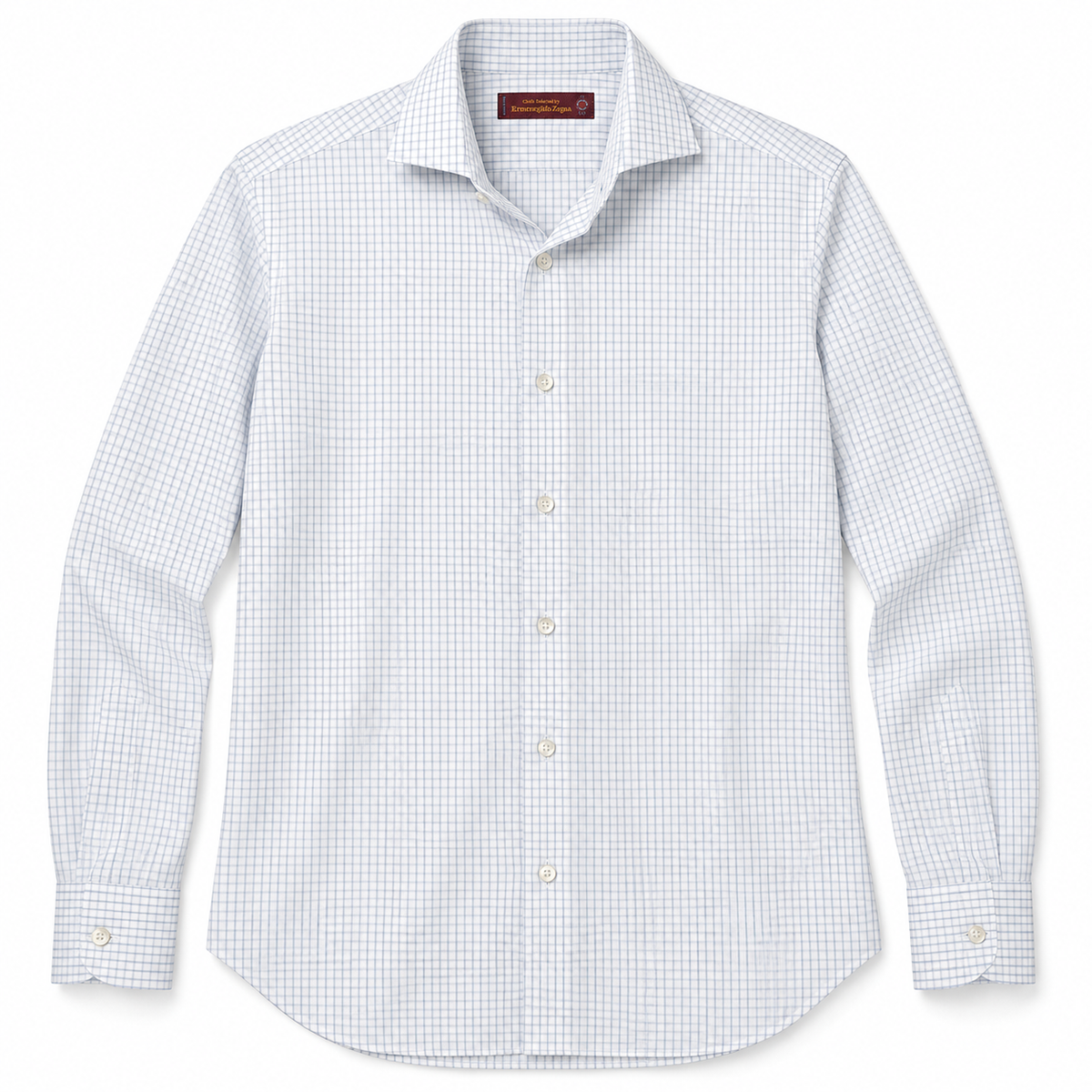 Ermenegildo Zegna Fabric Man Shirt Cotton Quadretti White