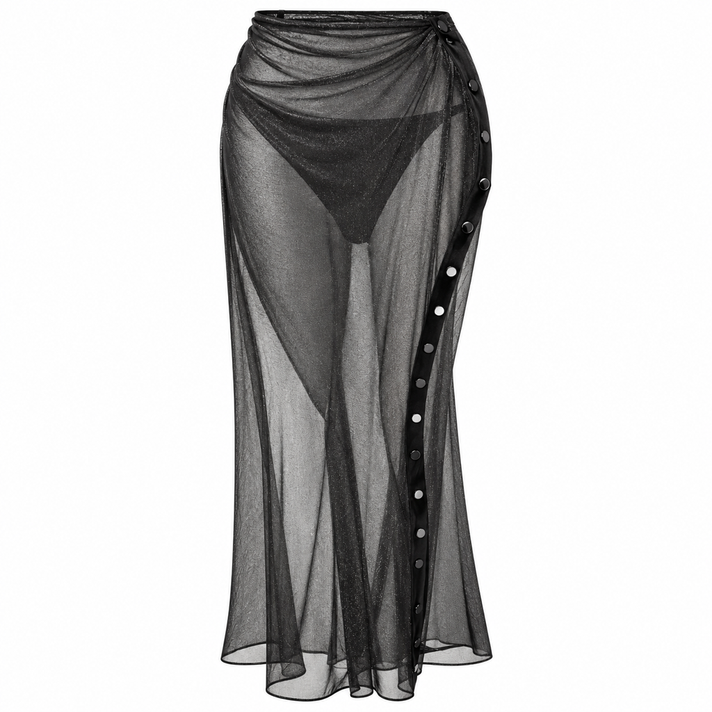 The Attico Woman Skirt Long Tulle Black