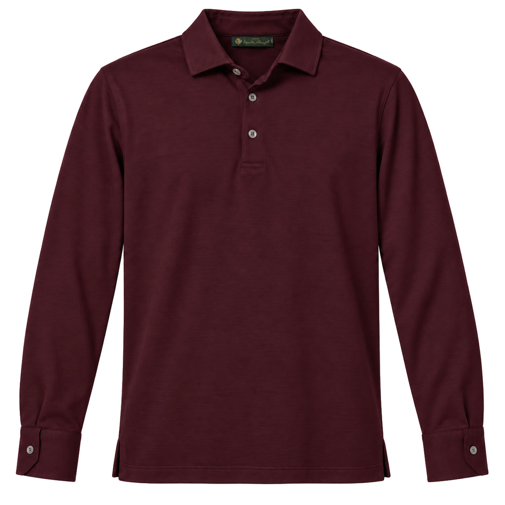 L.P. Fabric Man Polo Wool Bordeaux Red