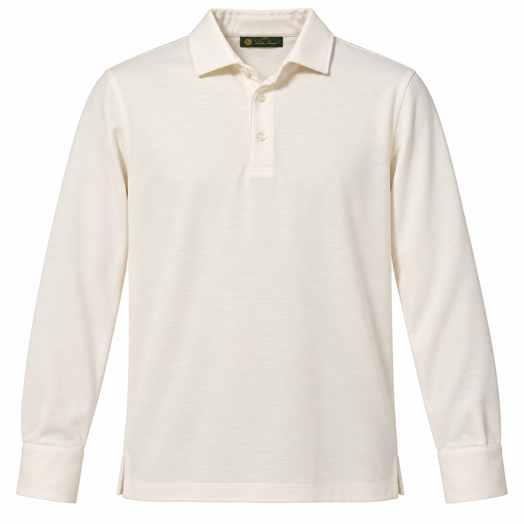 L.P. Fabric Man Polo Wool Cream White