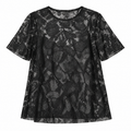 Ermanno Scervino Woman T-Shirt Trasparente Lace Black