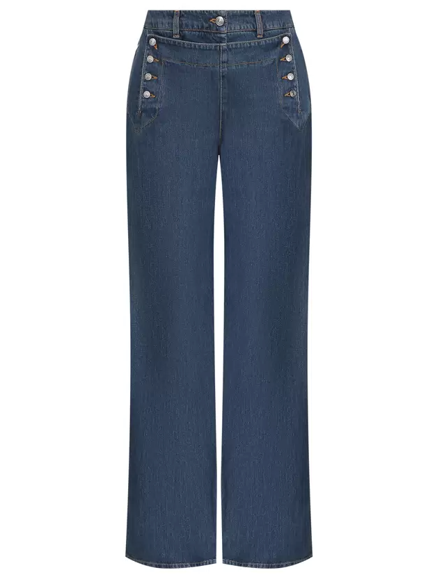 Ermanno Scervino Woman Jeans Wide-Leg Blue
