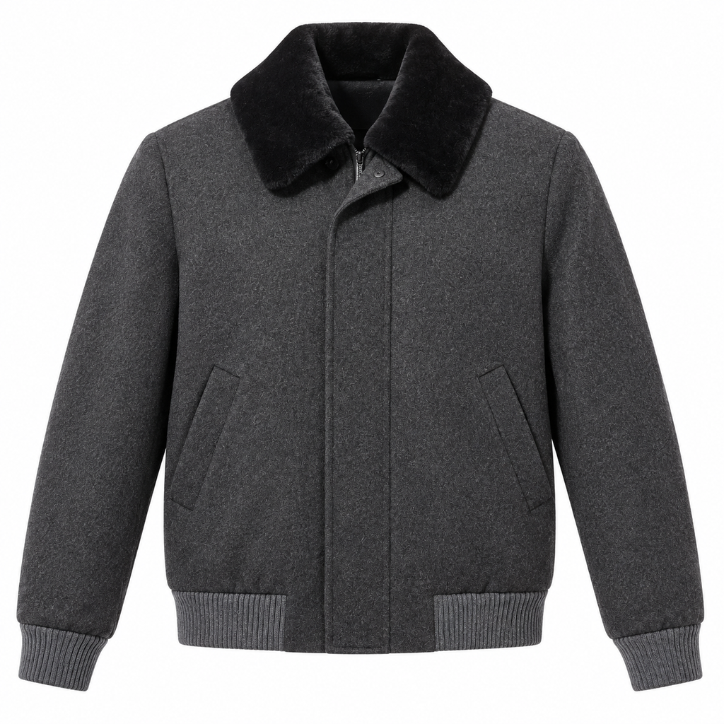 L.P. Fabric Man Bomber Cashmere Interno Pelliccia Grey