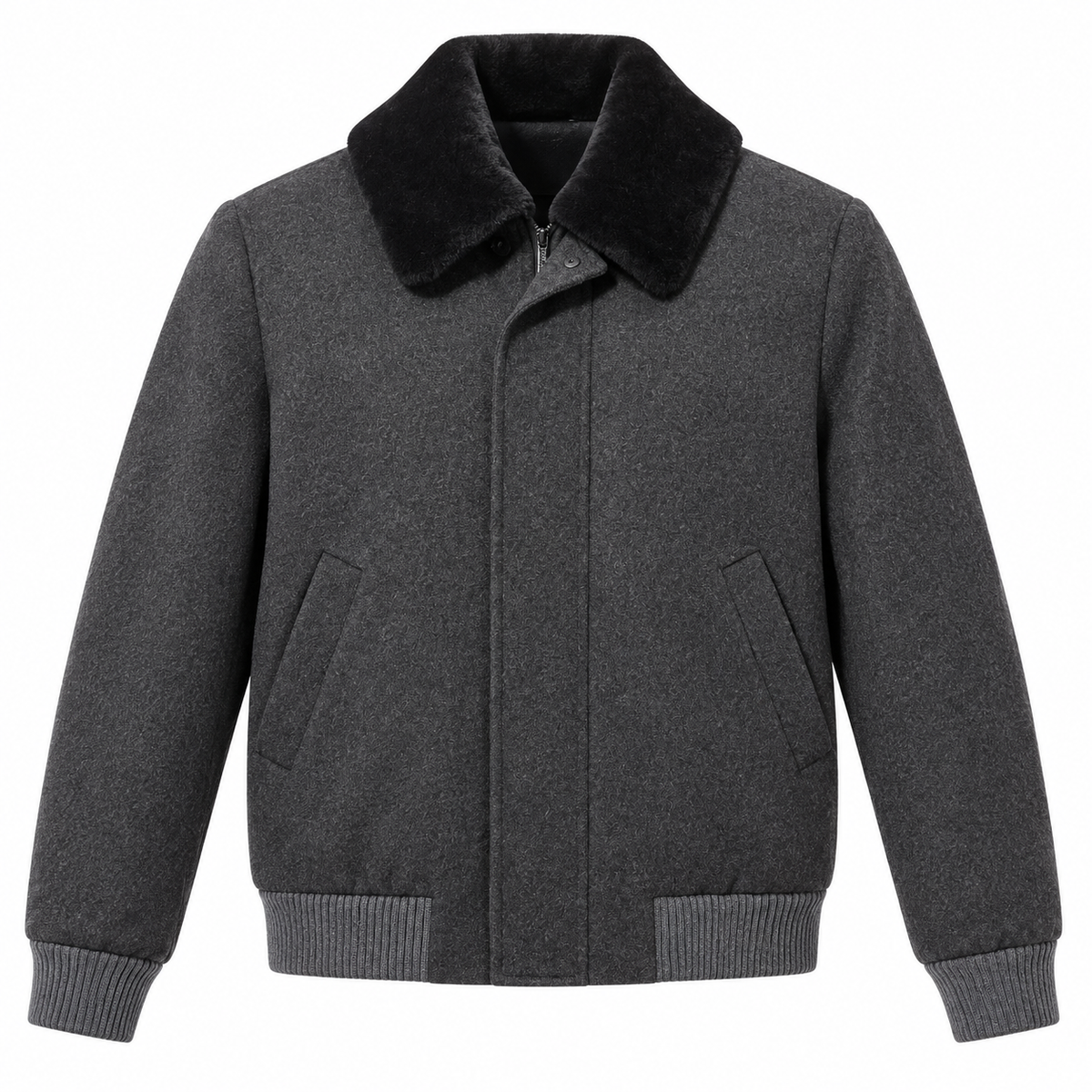 L.P. Fabric Man Bomber Cashmere Interno Pelliccia Grey