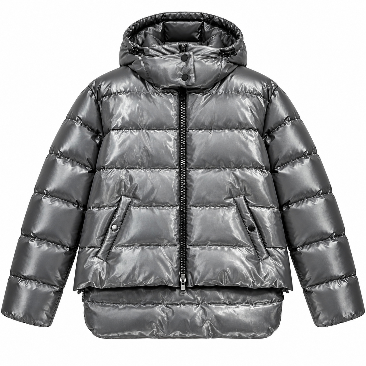 Hogan Woman Jacket Asimmetrico Grey
