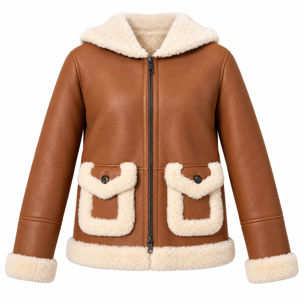 Hogan Woman Jacket Hooded Brown