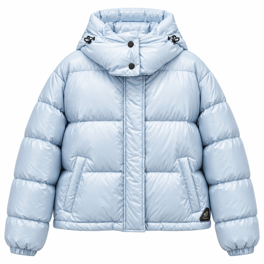 Hogan Woman Down Jacket Quilted Light Blue
