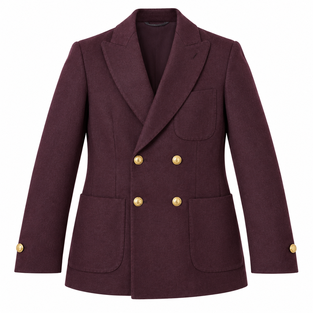 L.P. Fabric Man Jacket Double-Breasted Bordeaux Red
