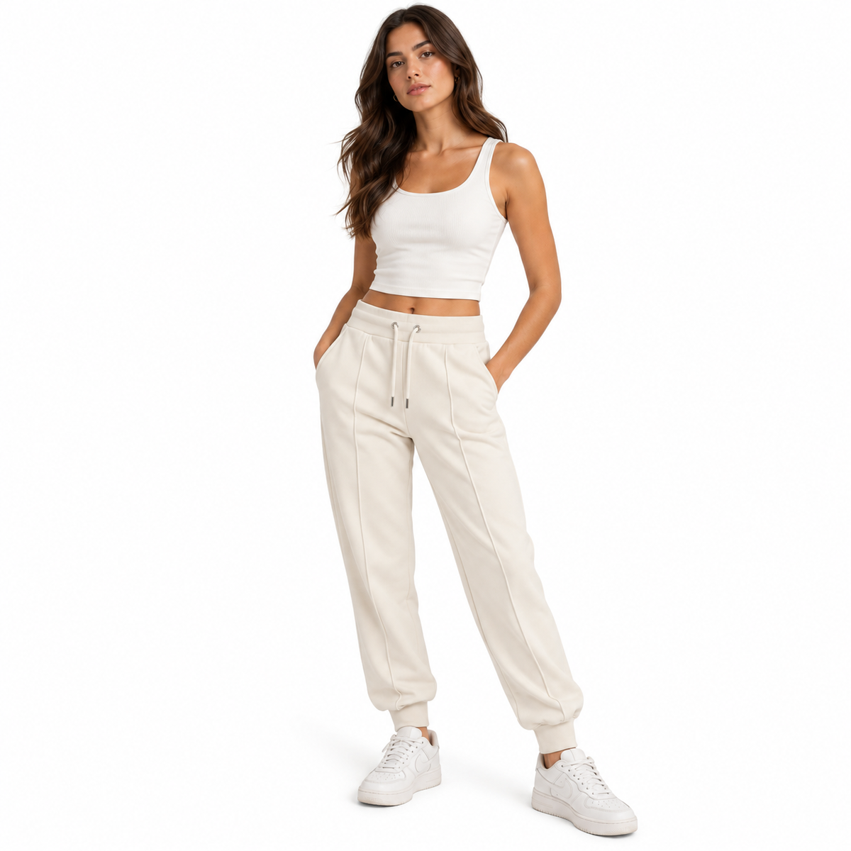 Hogan Woman Trousers Long Tracksuit Beige