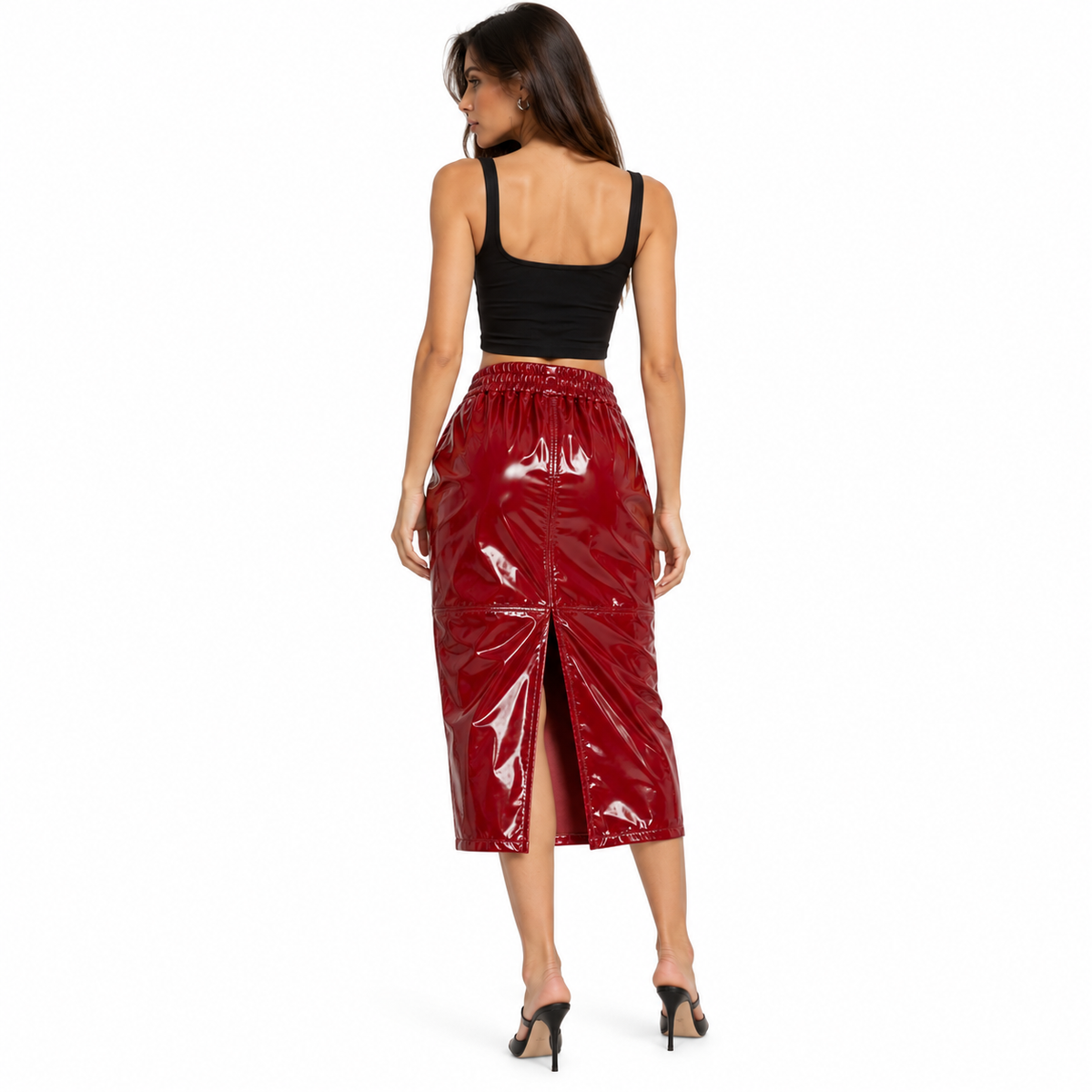 Tod's Woman Skirt Long Glossy Red