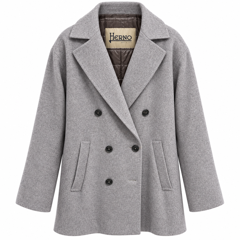 Herno Woman Coat Double-Breasted Grey