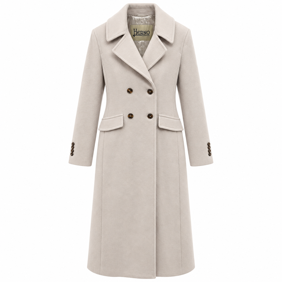 Herno Woman Coat Long Double-Breasted Grey
