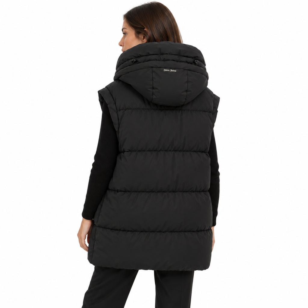 Herno Woman Sleeveless Long Quilted Jackets Black