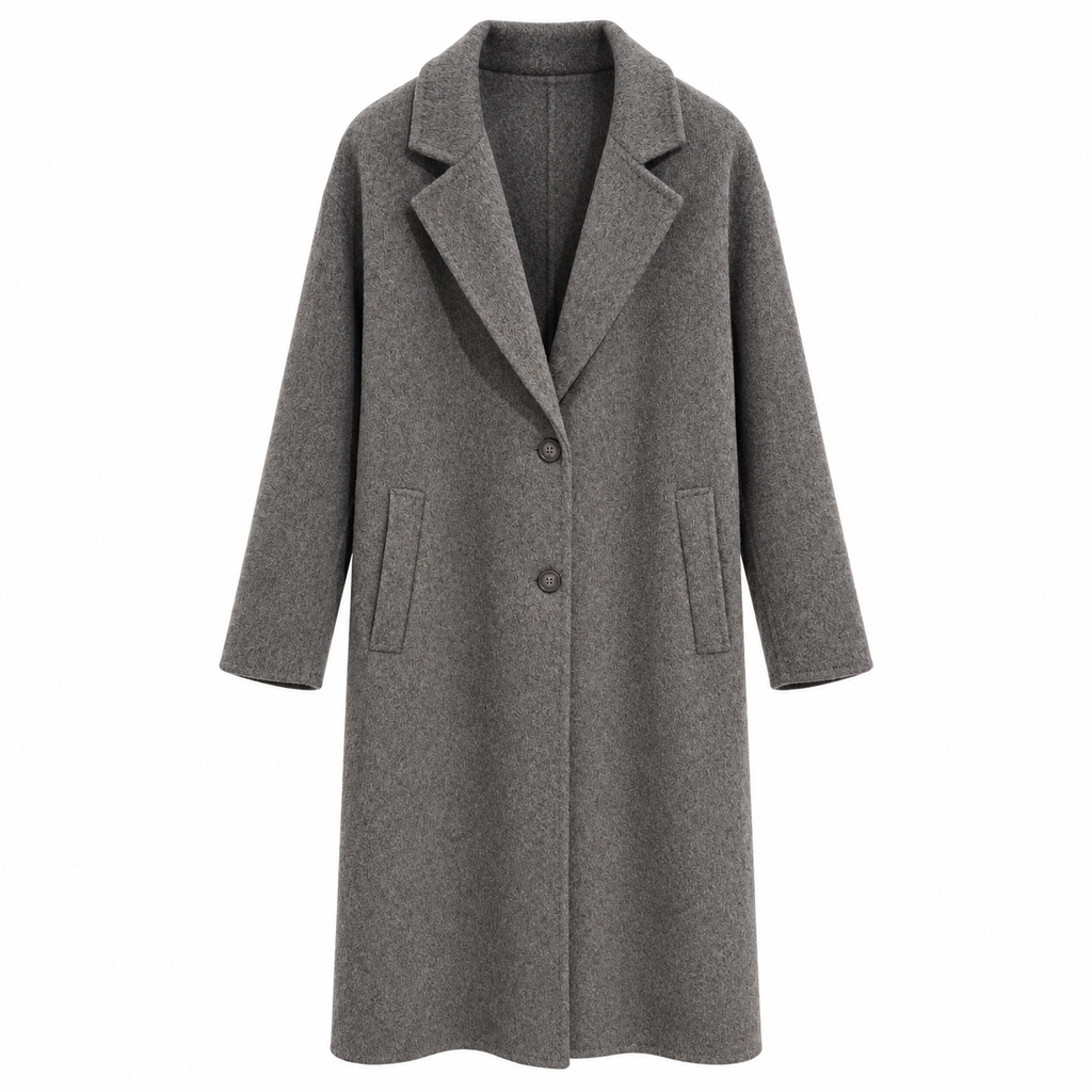Off Woman Coat Long Single-Breasted Grey