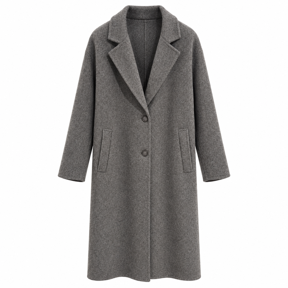 Off Woman Coat Long Single-Breasted Grey