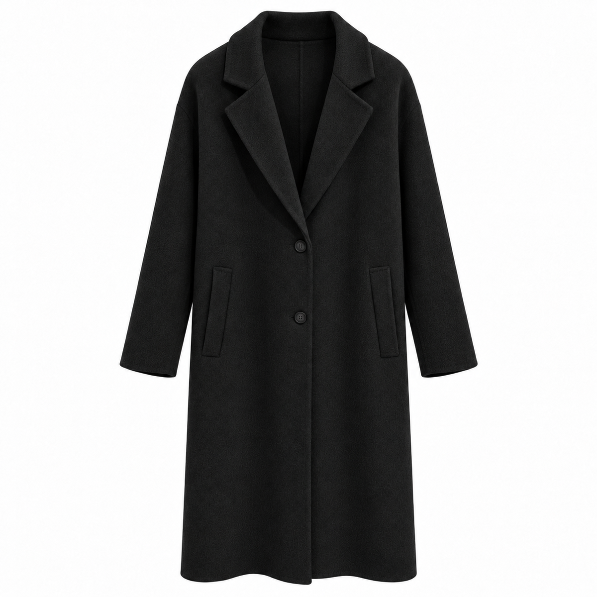 Off Woman Coat Long Single-Breasted Black
