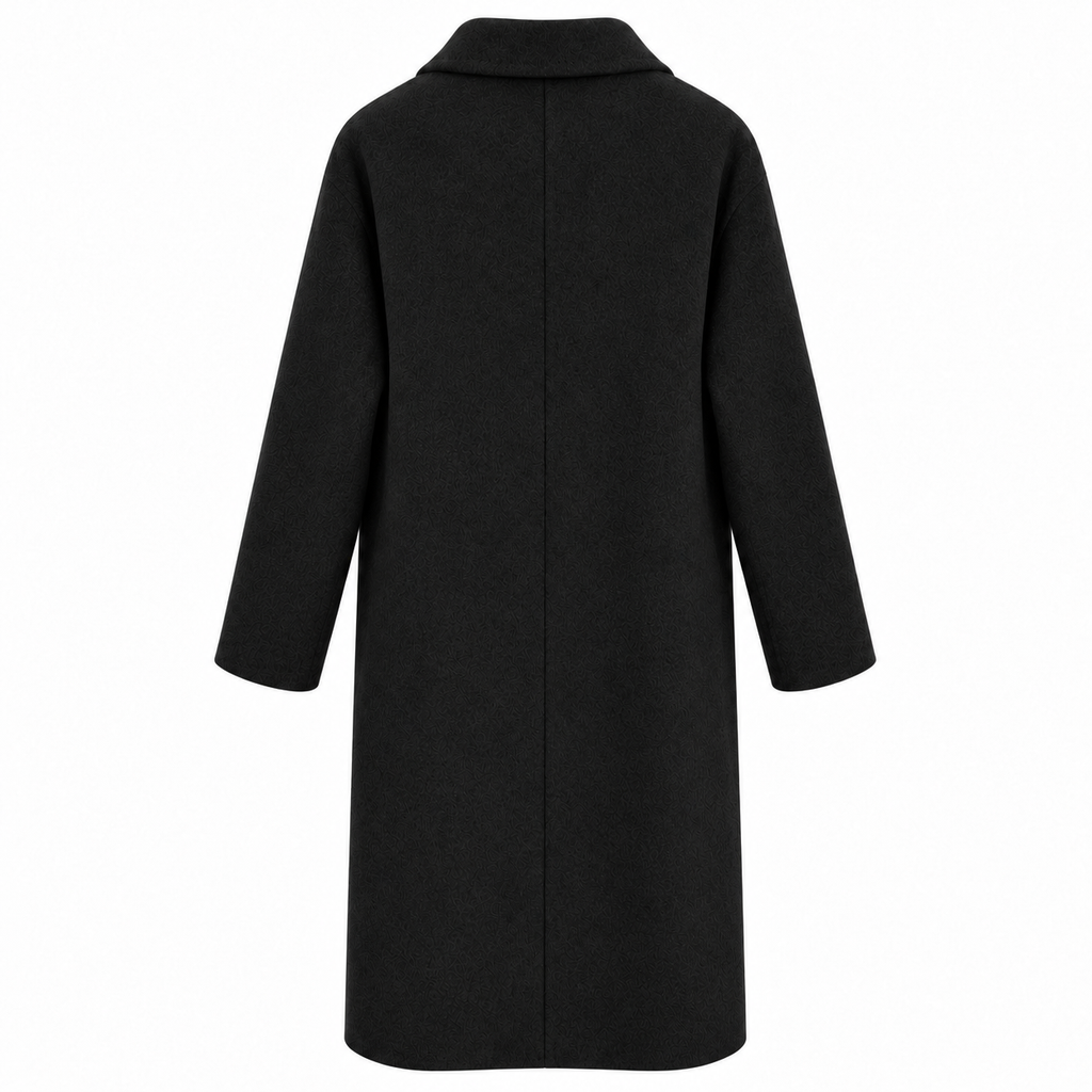 Off Woman Coat Long Single-Breasted Black