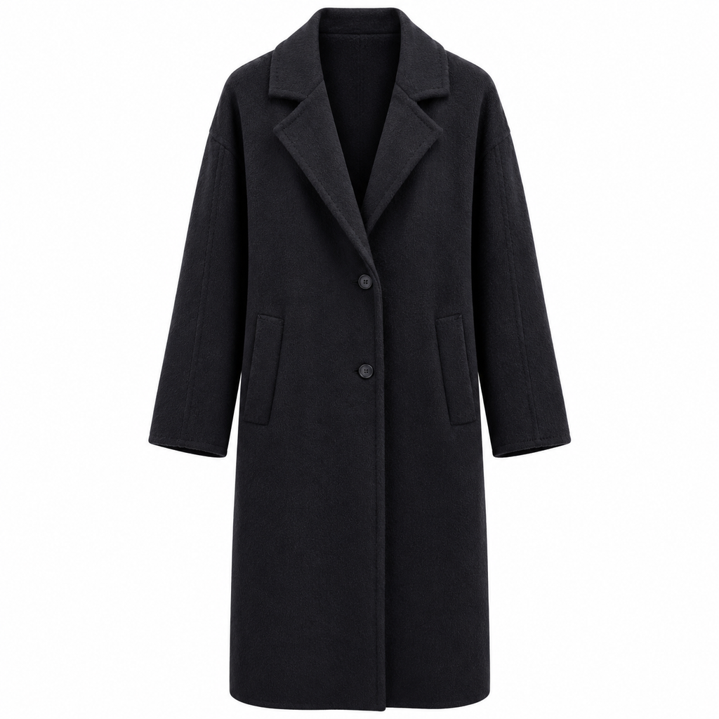 Off Woman Coat Long Single-Breasted Blue